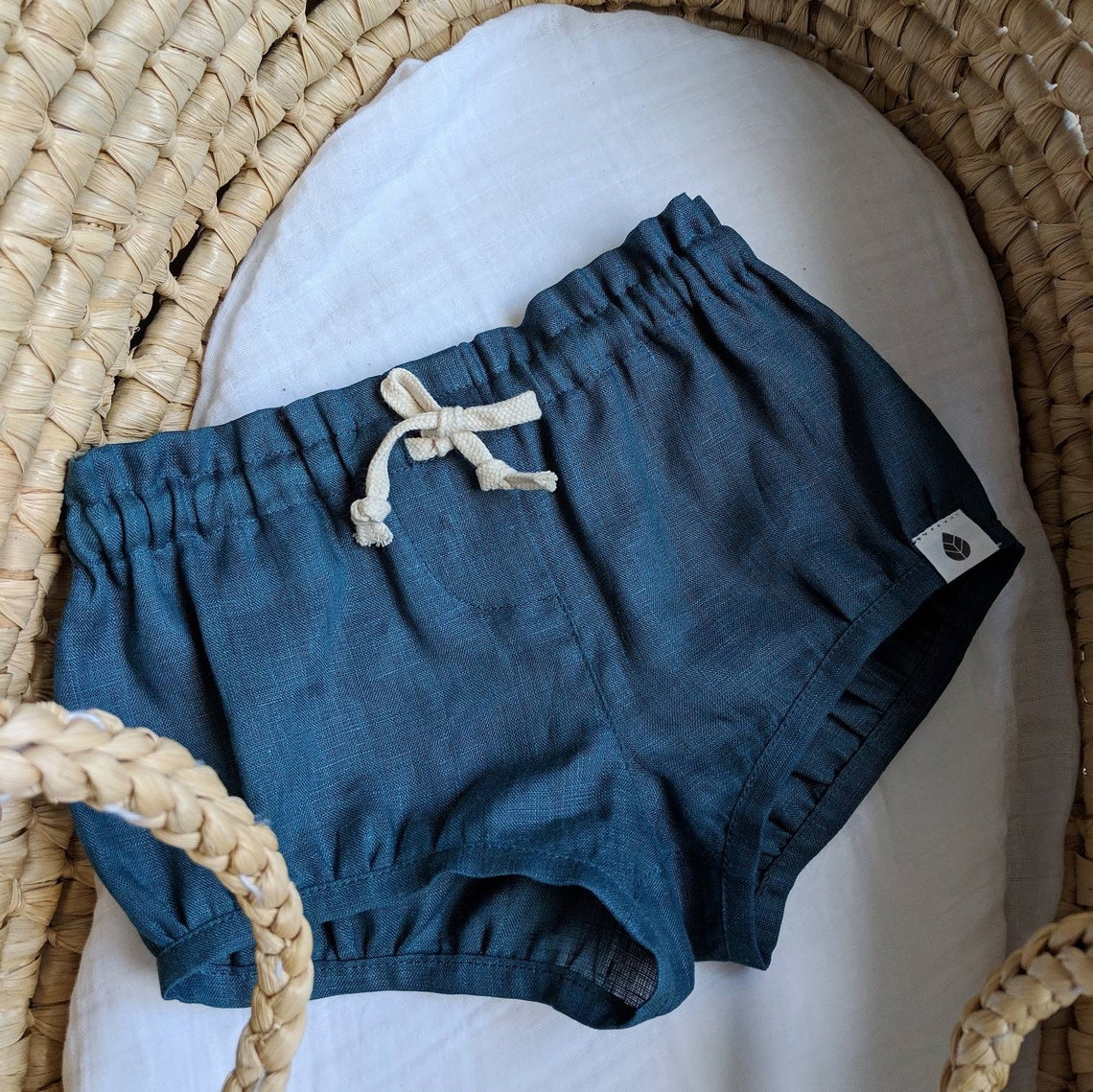 Shorts from natural linen for girl beach shorts for baby Etsy