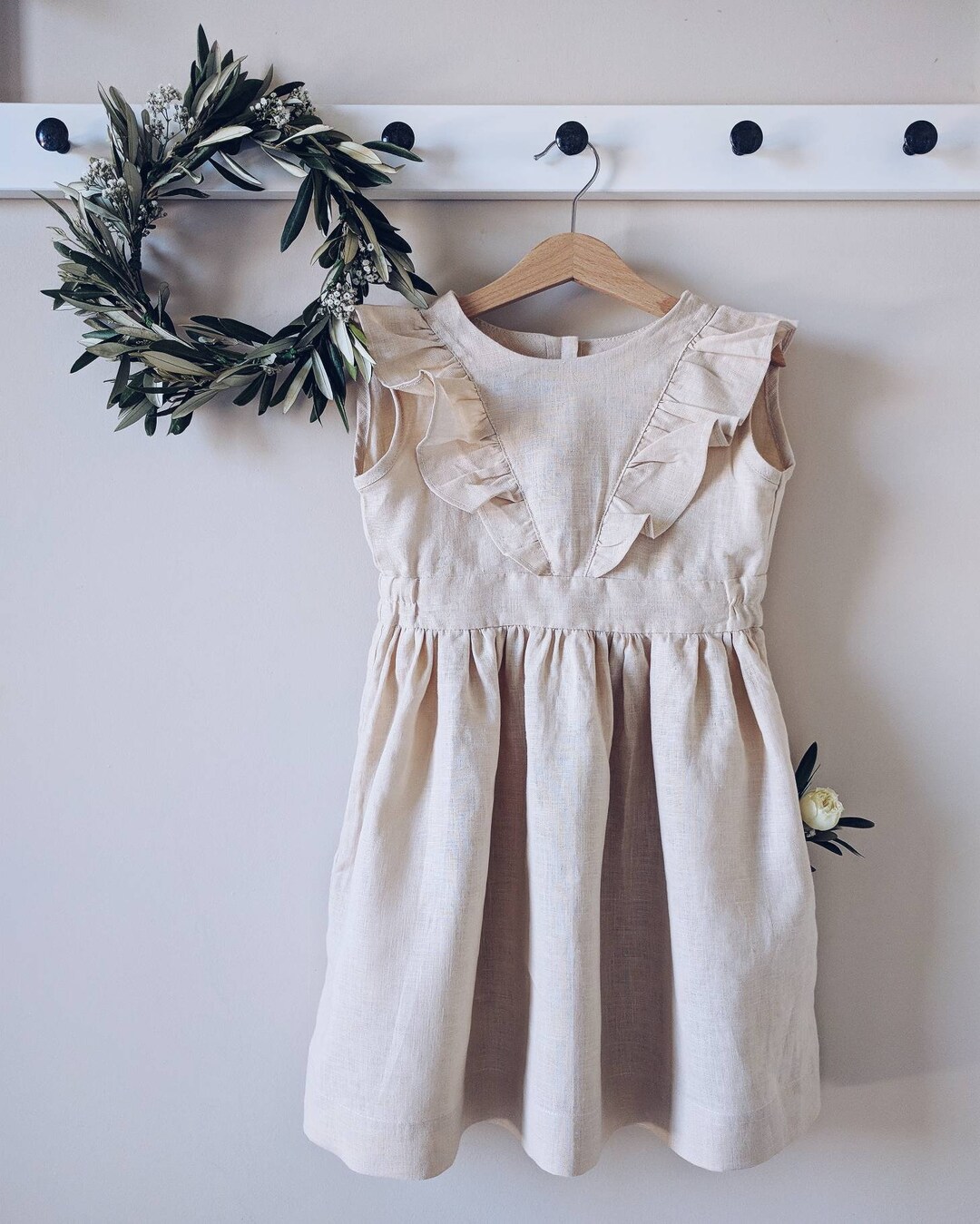 Pilbara - Girl's Zoe Linen Sundress - Cloud main image 1