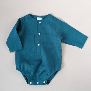 Shirt body baby boy, linen shirt body for baby, shower gift image 7