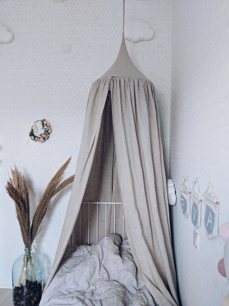 Bed Hanging Canopy & Leaf Play Mat Natural Linen 10 OFF Etsy