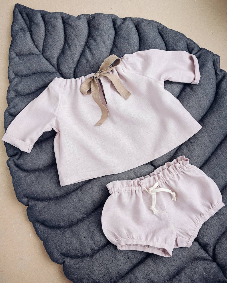Shorts from natural linen for girl beach shorts for baby Etsy
