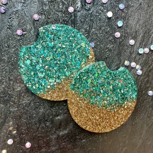 Car Glitter Coaster, car coaster, Glitter car coaster set, Glitter car accessories, Car accessories, Glitter cup holder, Resin coaster