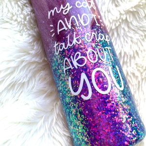 Katze/ Kitty Custom Glitter Becher / Glitzerbecher / Personalisierter Glitzerbecher