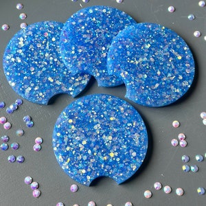Car Glitter Coaster, car coaster, Glitter car coaster set, Glitter car accessories, Car accessories, Glitter cup holder, Resin coaster