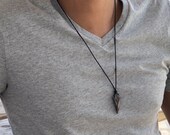 Mens Arrowhead Necklace Jasper Arrowhead Necklace Boyfriend Gift Tribal Jewelry Native American Necklace Gift for Him Long Necklace
