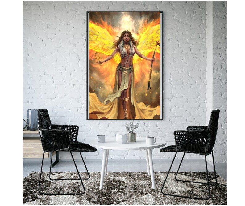 Egyptian Goddess Art Print, Black Woman Art, Goddess Maat Art Print, Fantasy Art, Black Artwork Poster image 5