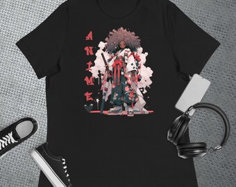 African American Samurai Shirt, African American Anime Samurai Shirt, Black Woman Samurai Graphic Tee