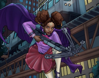 Black Superhero, Superhero Art Print, Black Woman Wall Art, African American Superhero, Superhero Artwork