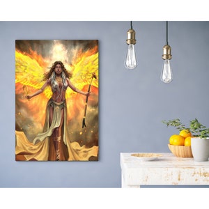 Egyptian Goddess Art Print, Black Woman Art, Goddess Maat Art Print, Fantasy Art, Black Artwork Poster image 2