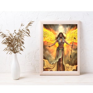 Egyptian Goddess Art Print, Black Woman Art, Goddess Maat Art Print, Fantasy Art, Black Artwork Poster image 6