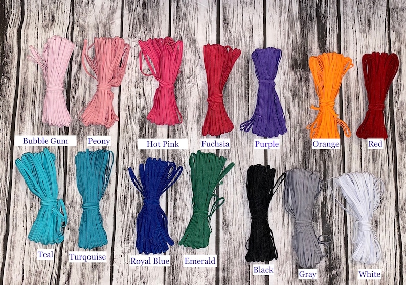 10 Yards Colored Elastic