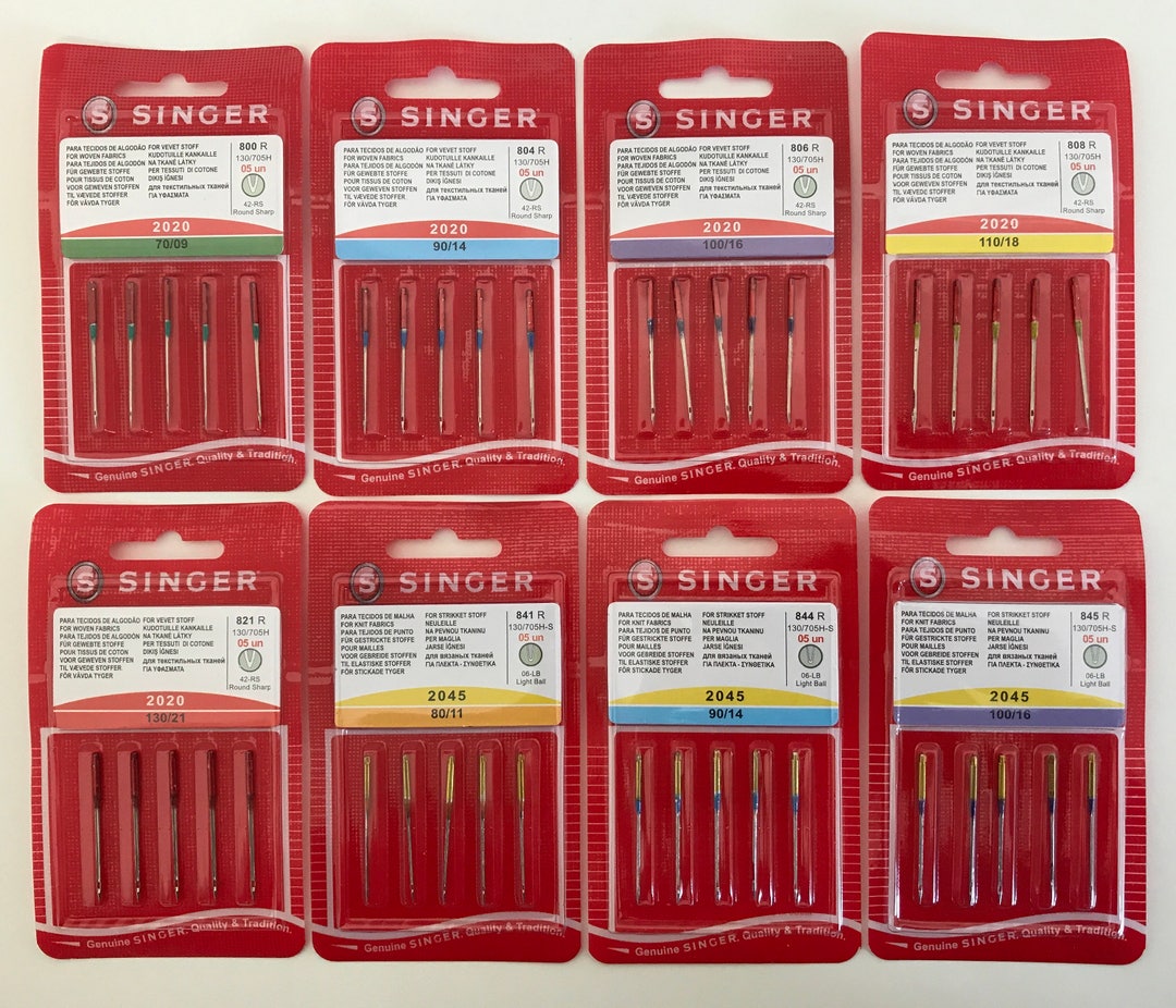 Singer Sewing Machine Needles 2020 for Woven Fabrics and 2045 for Knit
