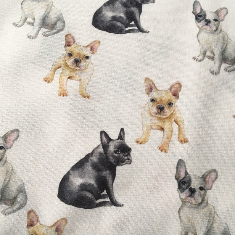 French BullDog Dogs Print 58 Wide 100 Cotton Fabric for Etsy