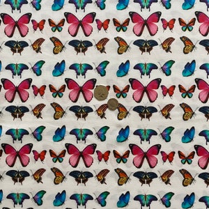 Butterfly Print Cotton Fabric: Colorful Quilting & Crafting, 56&quot; Wide