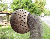 Coconut shell hanging,air planter pots,eco decor garden, candle holder hanging,rustic product,succulent indoor outdoor plants