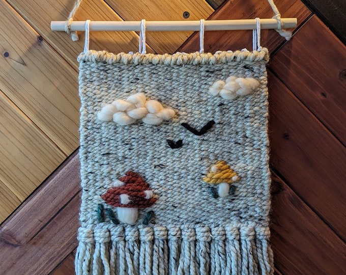 Woven Wall Hanging Tapestry - Mushrooms, Made-to-Order