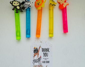 1 Animal Bubble Wand, Wild One Party, Safari Theme Birthday Favors, Jungle Theme Party Favors, Baby Shower Favors, Goodie Bag Party Favor