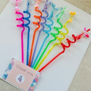 1 Mermaid Theme Birthday Straw, Mermaid Theme Favors, Under the Sea Party Favors, Baby Shower Favors, Goodie Bag Party Favor, Ocean Theme