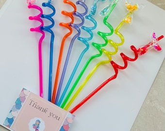 1 Mermaid Theme Birthday Straw, Mermaid Theme Favors, Under the Sea Party Favors, Baby Shower Favors, Goodie Bag Party Favor, Ocean Theme