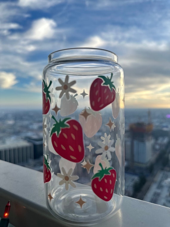 Cute Strawberry Flower 16oz Iced Coffee & Matcha Cup Tumbler Viral  Aesthetic Tiktok Trendy Cute Gifts for Her Valentines Galentines Gifts -  Etsy