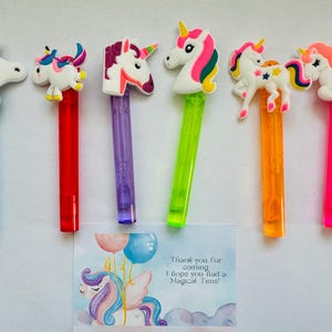 1 Unicorn Bubble Wand, Unicorn Party Favor, Magical Party Favor, Rainbow Bubble Wand, Party Favor, Kids Party Goodie Bag Stuffer