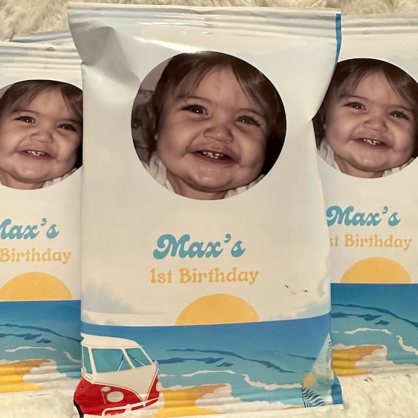 CUSTOM Memorial Filled CHIP BAG With Picture For Birthday, Wedding, Bachelorette Party And Corporate Marketing Event - Personalized Chip Bag