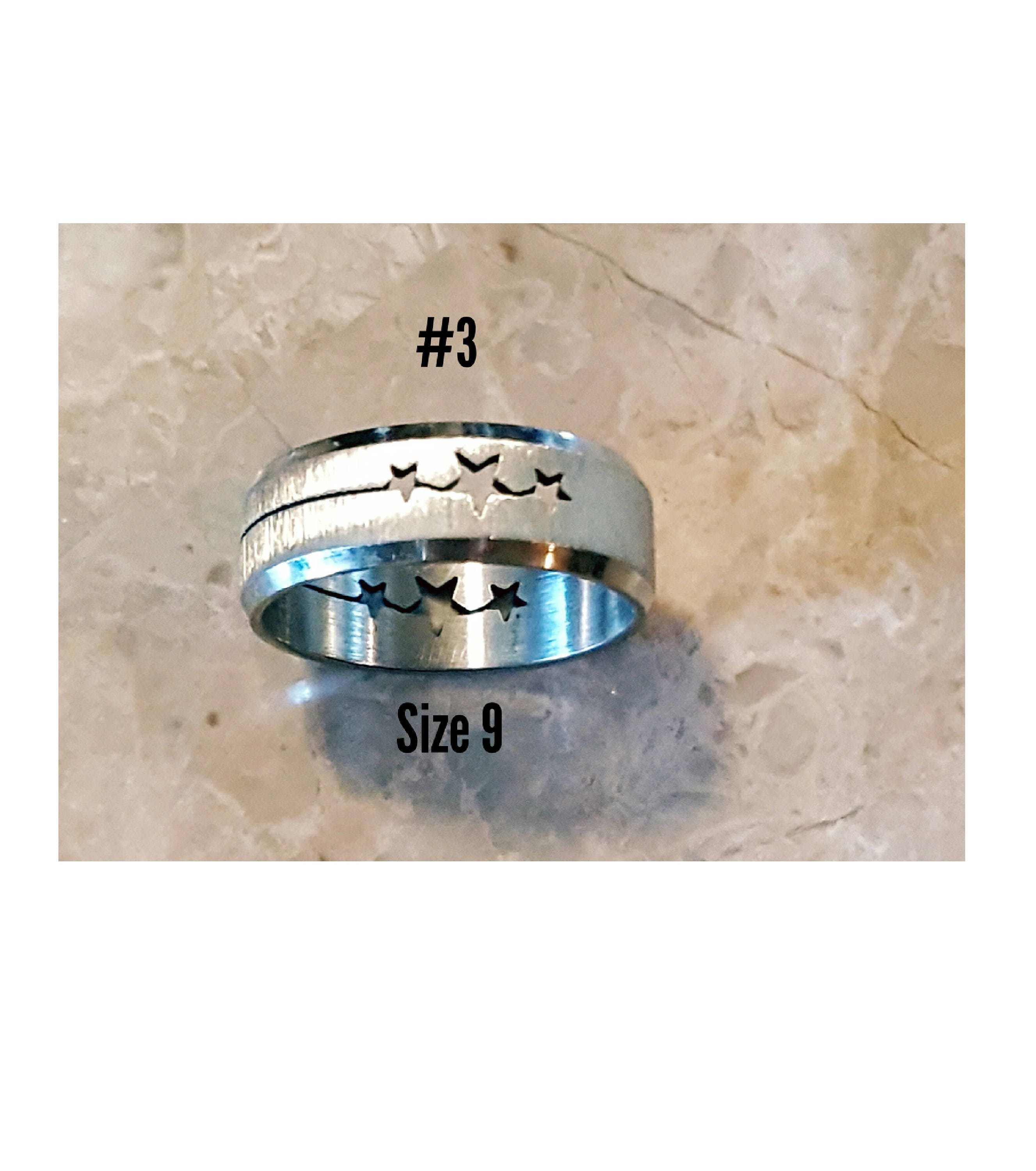 Etched Stainless Steel Rings Etsy