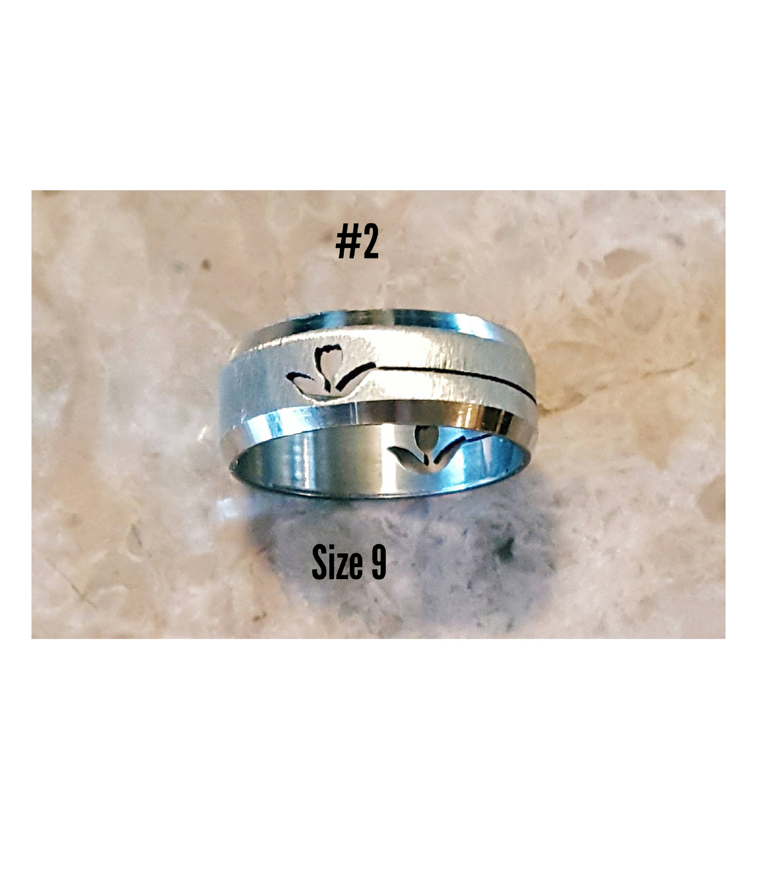 Etched Stainless Steel Rings Etsy