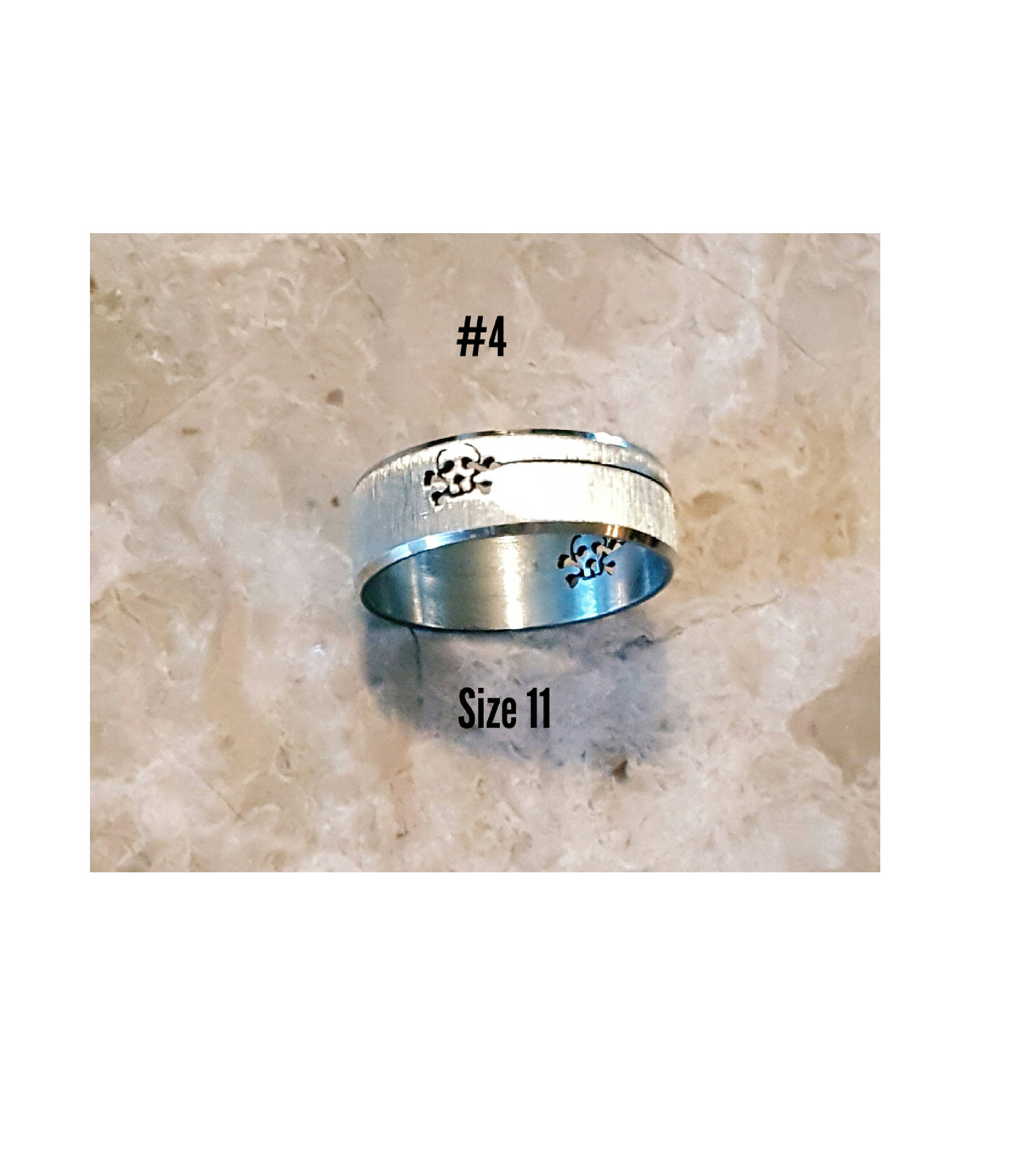 Etched Stainless Steel Rings Etsy