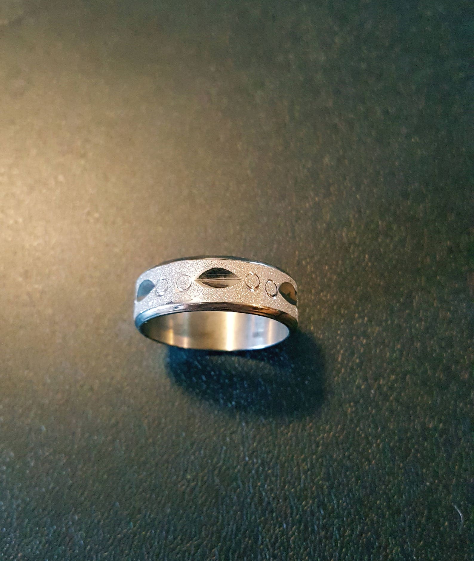 Etched Stainless Steel Ring Etsy