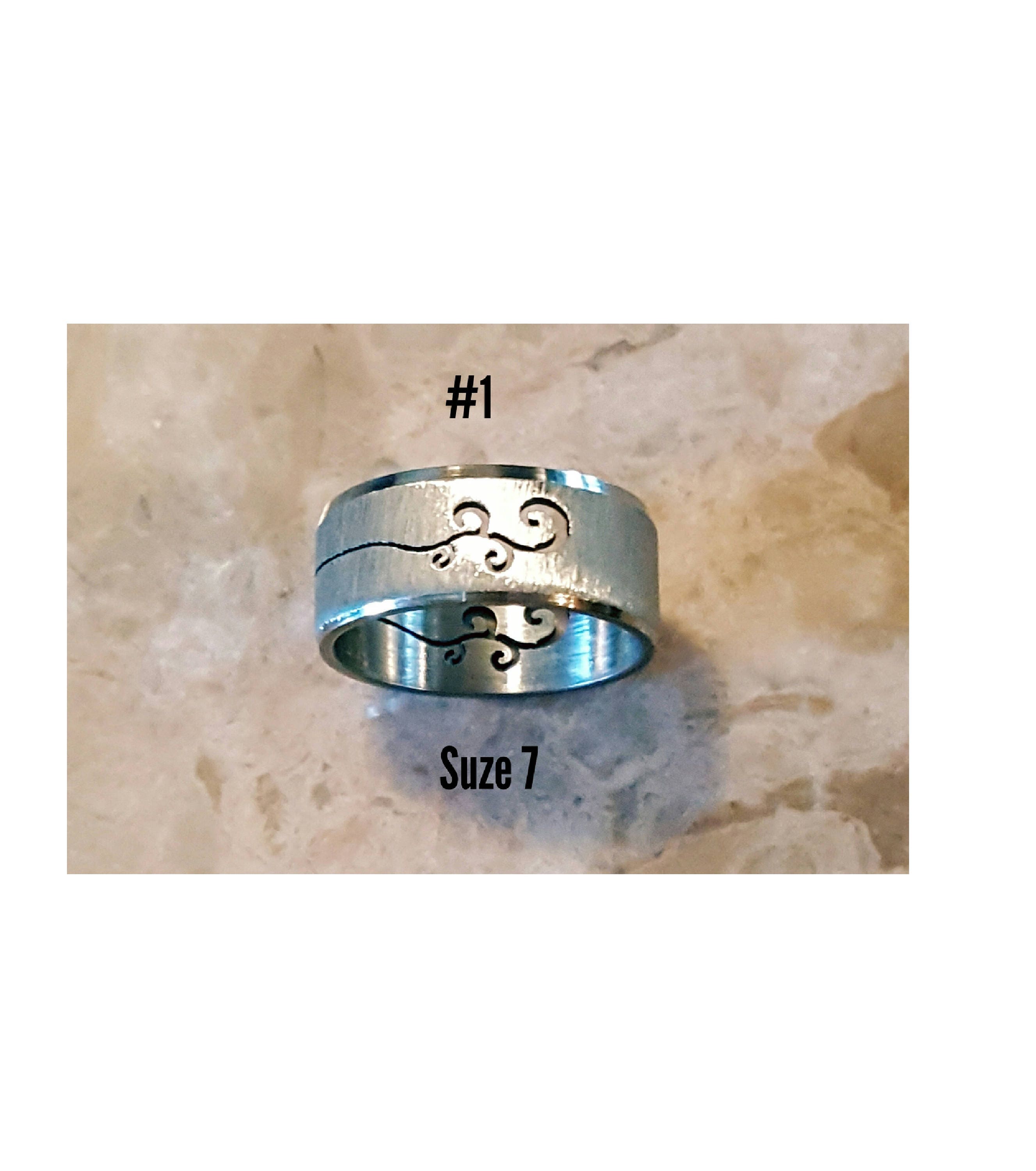 Etched Stainless Steel Rings Etsy