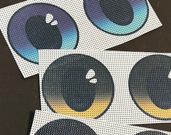 LARGE Waterproof Vinyl Fursuit Eye Mesh Oval Pupils