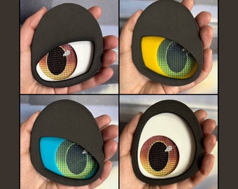 Laser Cut Acrylic Fursuit Eyes Kit - comes with Oval Pupil mesh and EVA eyelid