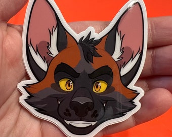 Cross Fox Vinyl Sticker