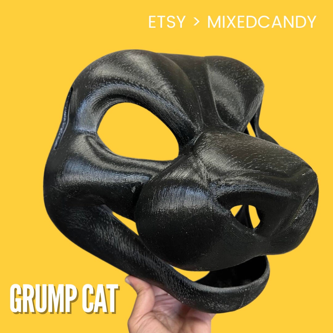 3D Printed Grumpy Feline DIY Fursuit Head by Mixedcandy Etsy