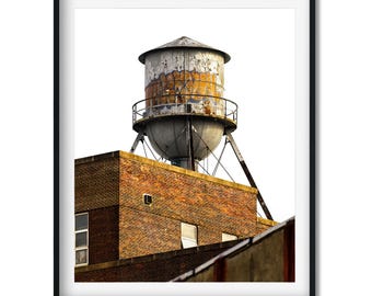 Navy Yard Brooklyn Water Tower Print, New York City Architecture Photography, New York Wall Art