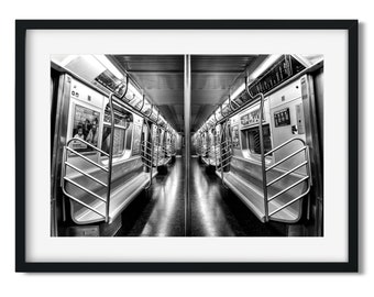 NYC subway N train Brooklyn - New York Architecture Black and White Fine Art Print, New Yorker Wall Art