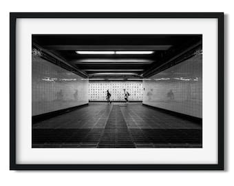Canal Street Subway Limited Edition - New York Architecture Black and White Fine Art Print, New Yorker Wall Art