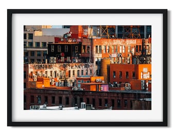Sunset Color Splash on Rooftop of DUMBO Brooklyn - New York Architecture Color Fine Art Print, New Yorker Wall Art