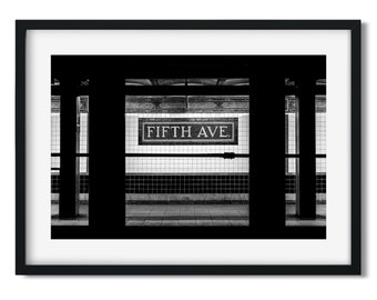 Fifth Avenue Subway - New York Architecture Black and White Fine Art Print, New Yorker Wall Art
