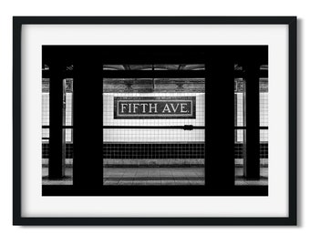 Fifth Avenue Subway 2016 - New York Architecture Black and White Fine Art Print, New Yorker Wall Art