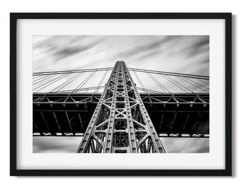 George Washington Bridge - New York Architecture Black and White Fine Art Print, New Yorker Wall Art