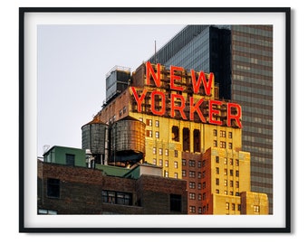 Water Tower with New Yorker Sign 2023 - New York City Photography Color Fine Art Print, New Yorker Wall Art