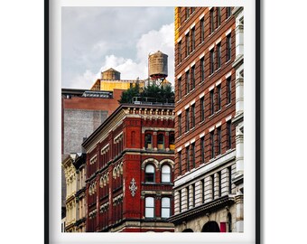 Impresión de la Torre de Agua NoHo, fotografía de arquitectura de la ciudad de Nueva York, arte mural de Nueva York