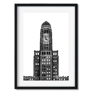 The Williamsburgh Savings Bank Tower 2016 - New York Architecture Black and White Fine Art Print, New Yorker Wall Art