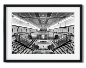 Hudson Yards Subway Station 2016 - New York Architecture Black and White Fine Art Print, New Yorker Wall Art