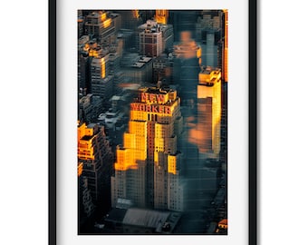 Iconic New Yorker Sign in Midtown Manhattan - New York City Photography Color Original Art Print, New Yorker Wall Art