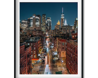 Chinatown at night 2022 - New York Cityscape Photography  Color Fine Art Print, New Yorker Wall Art