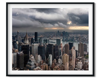 Storm over Midtown Manhattan and Queens 2023 - New York City Color Fine Art Print, New Yorker Wall Art