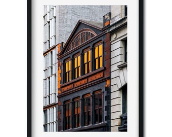 Sunset Reflection on the Window - NOHO District New York Architecture Color Fine Art Print, New Yorker Wall Art